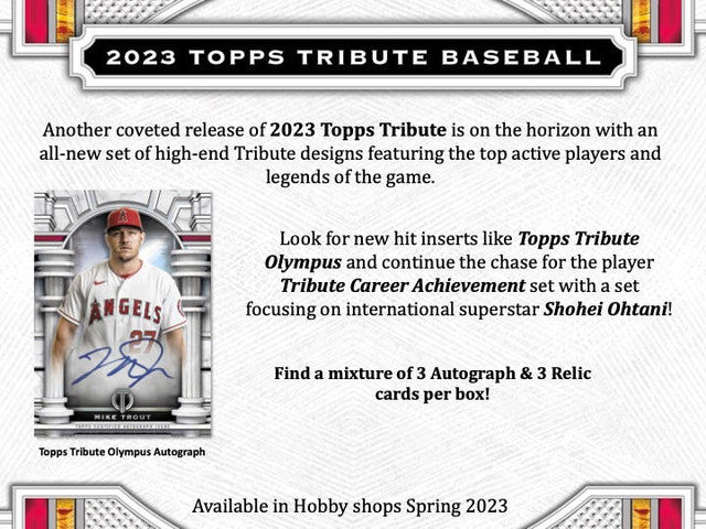 2023 Topps Tribute Baseball Hobby Box PreOrder