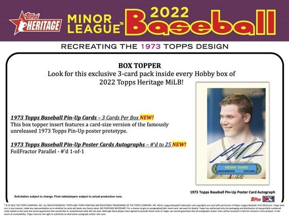 2022 Topps Heritage Minor League Baseball Hobby Box